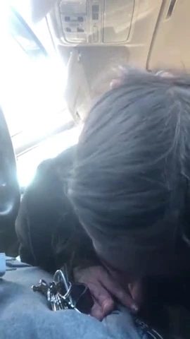 My best friend gives a dirty blowjob on the road porn video